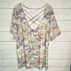 Crisscross Camo Top